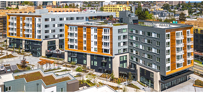 Aerial photo of Batik housing buildings